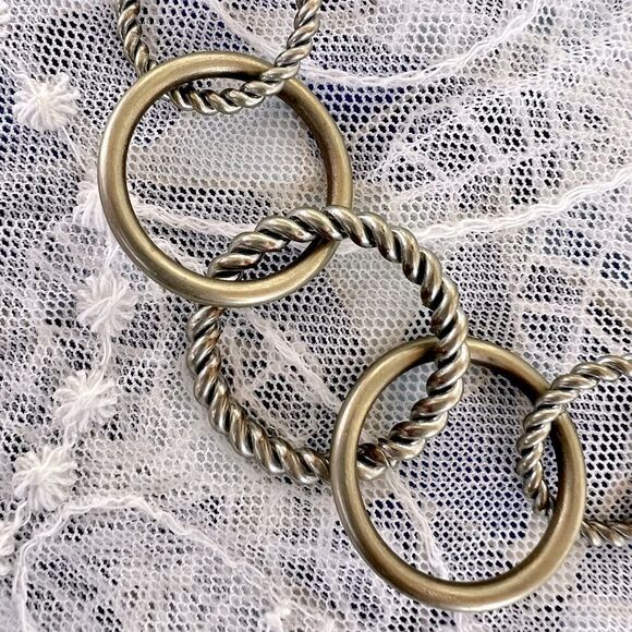 Textured Circles Brushed Gold Choker Necklace - Picture 3 of 10